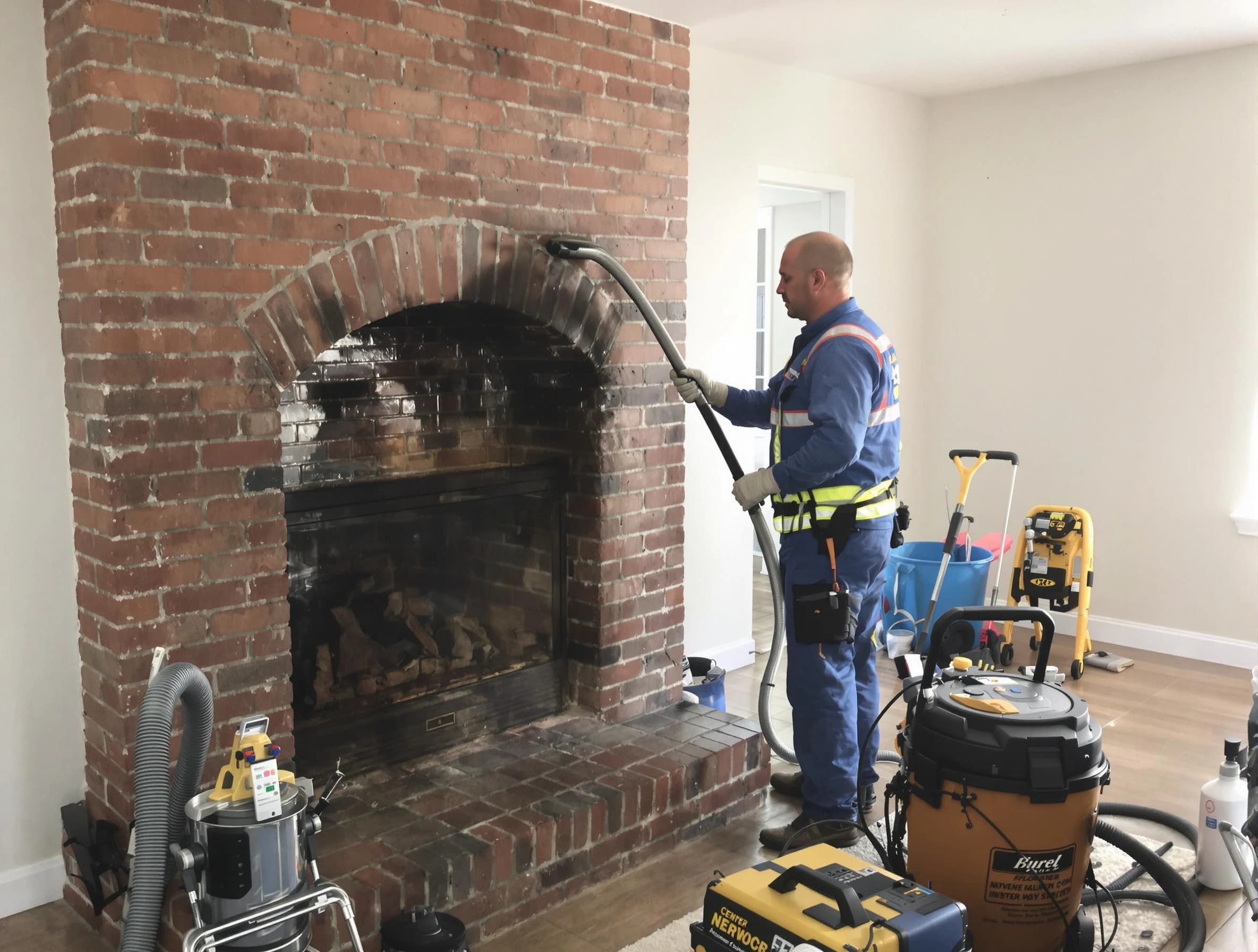 Peachtree Corners Chimney Sweep expert performing detailed chimney sweep in Peachtree Corners, GA