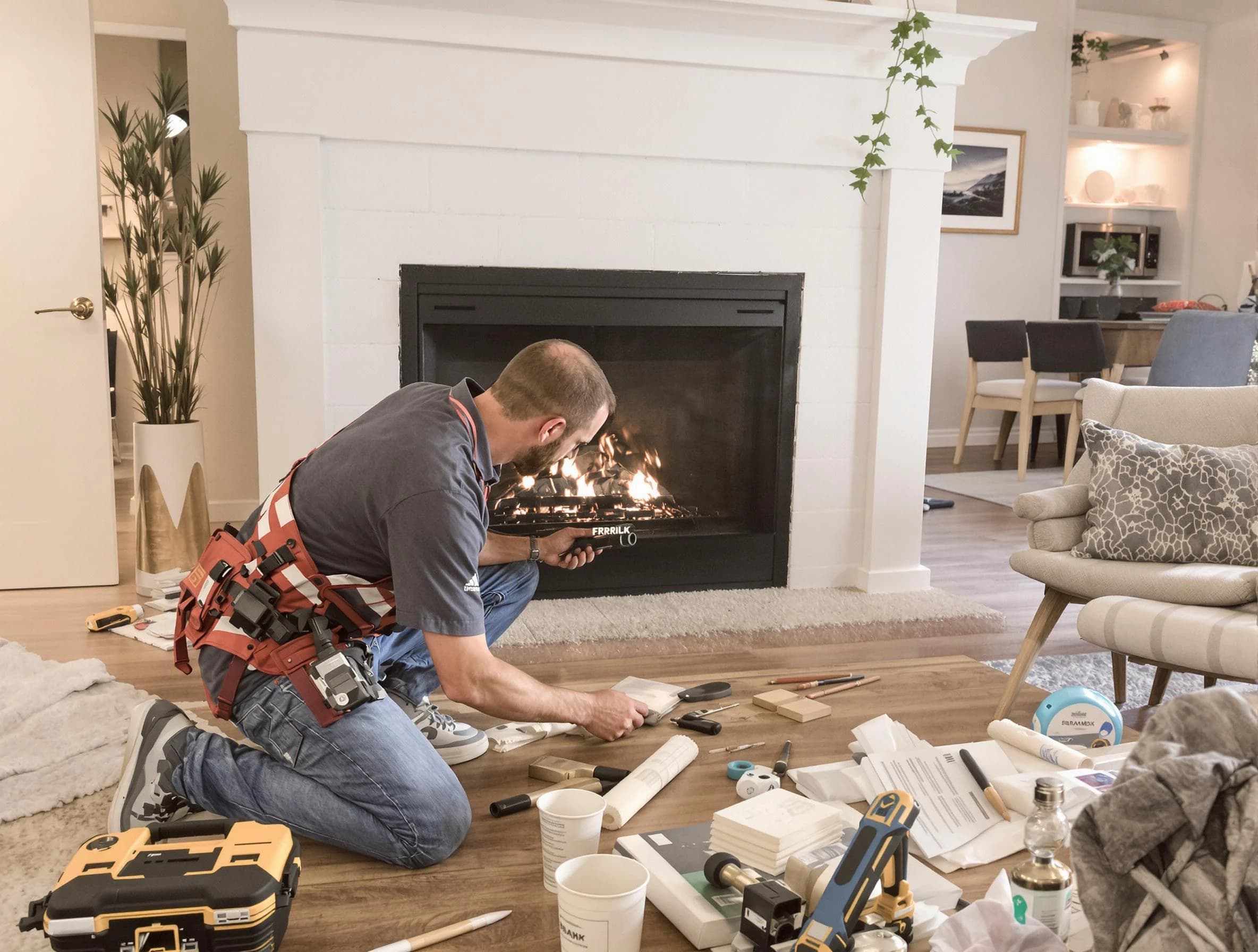 Peachtree Corners Chimney Sweep performing fireplace repair in Peachtree Corners, GA