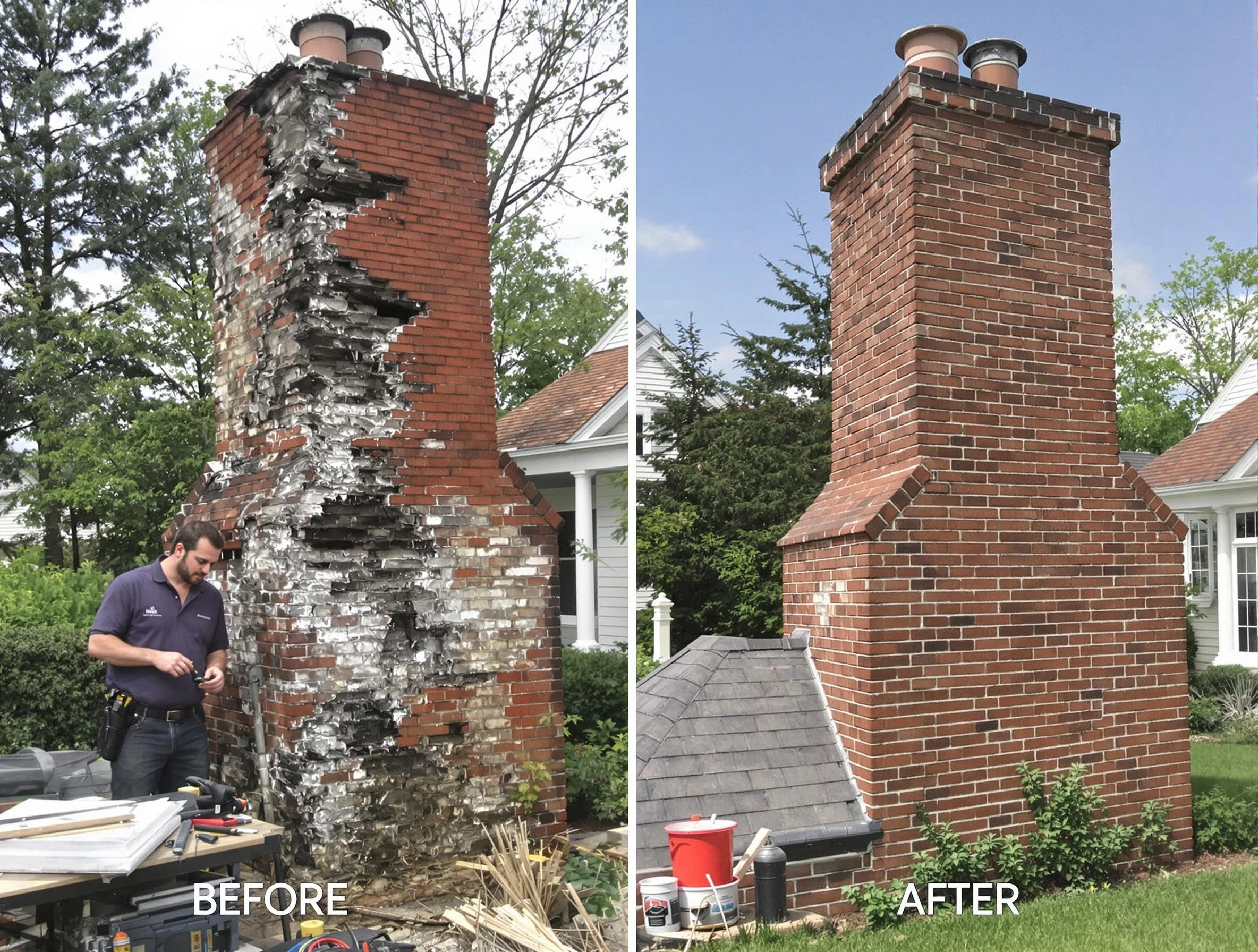 Peachtree Corners Chimney Sweep performing a full chimney restoration in Peachtree Corners, GA