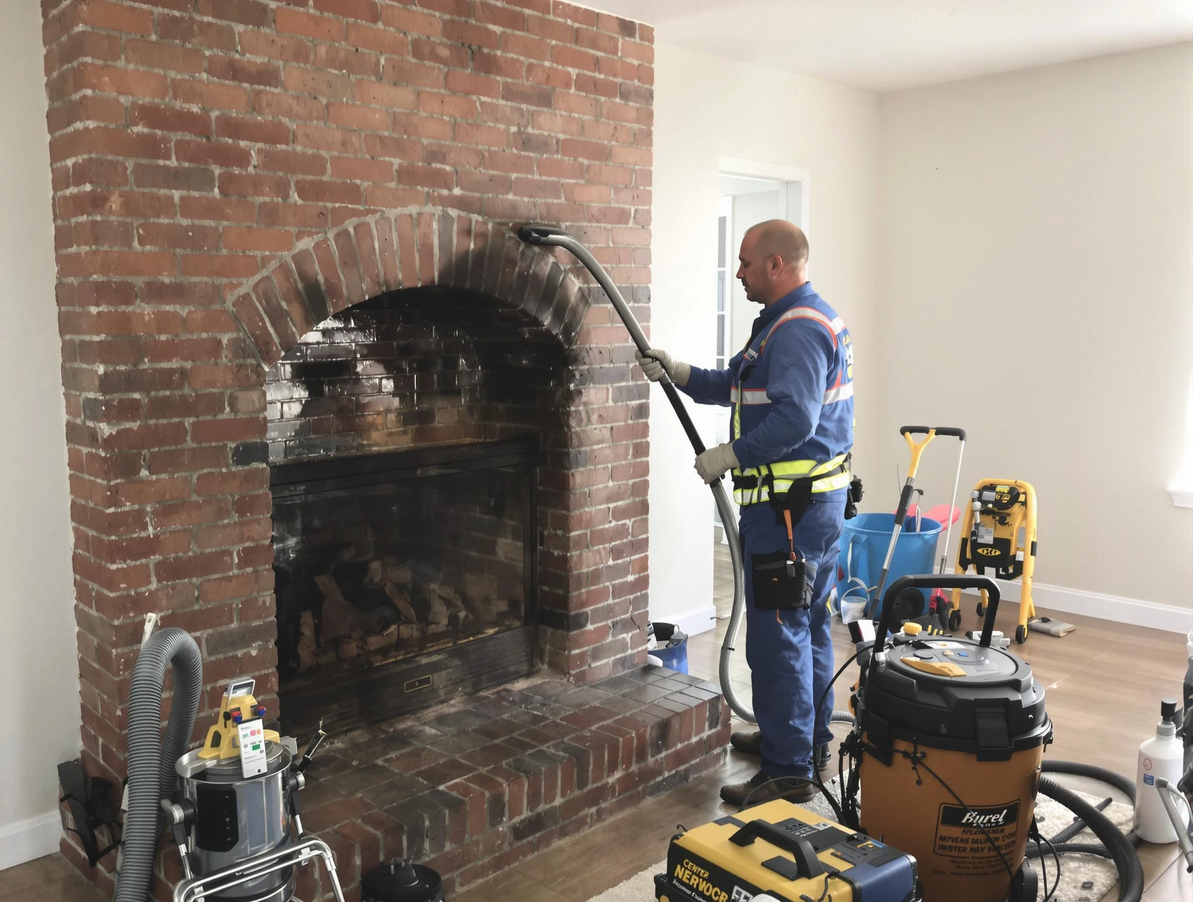 Peachtree Corners Chimney Sweep expert performing detailed chimney sweep in Peachtree Corners, GA