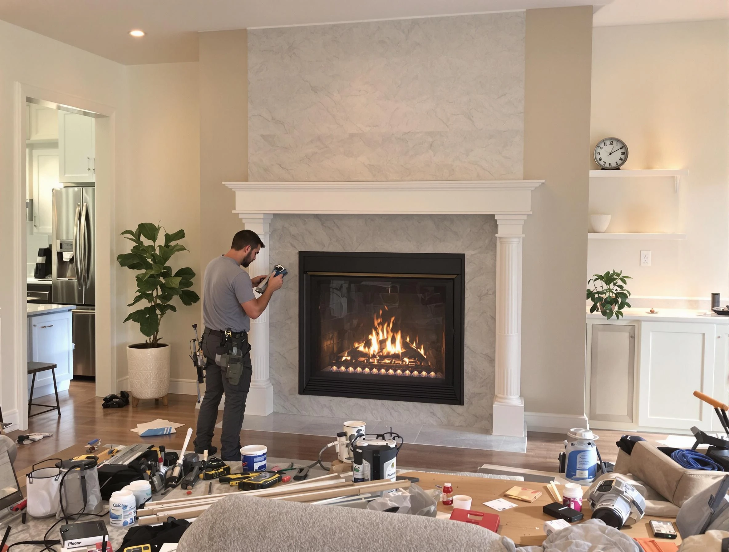 Newly installed fireplace by Peachtree Corners Chimney Sweep in Peachtree Corners, GA