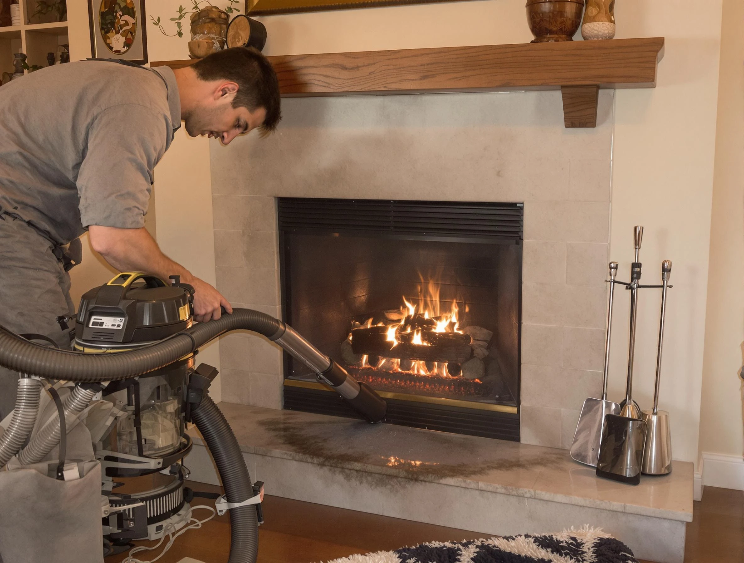 Routine fireplace upkeep by Peachtree Corners Chimney Sweep in Peachtree Corners, GA
